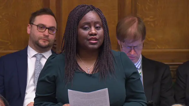 Marsha De Cordova asks her question to the PM in Commons