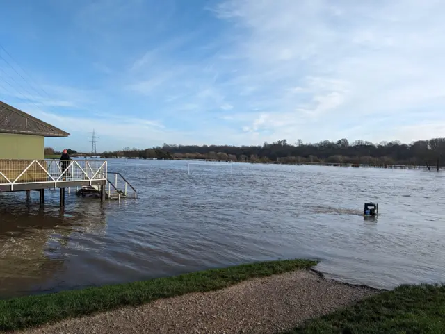 Beeston Weir fields flooded