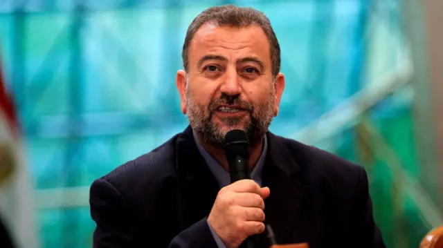 Saleh al-Arouri, killed in Beirut on Tuesday, speaks at a meeting in Egypt in 2017