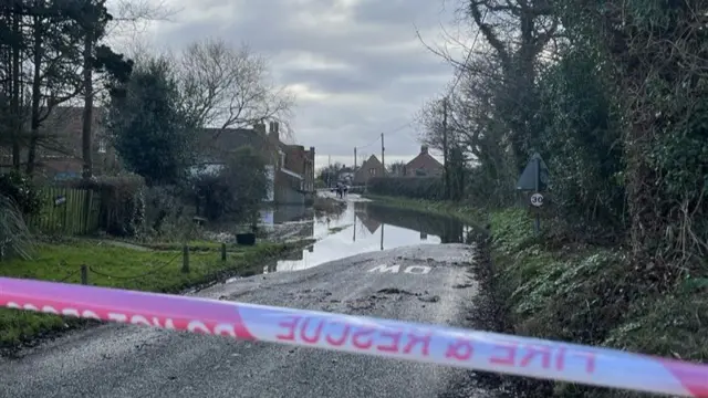 Road closed due to flooding