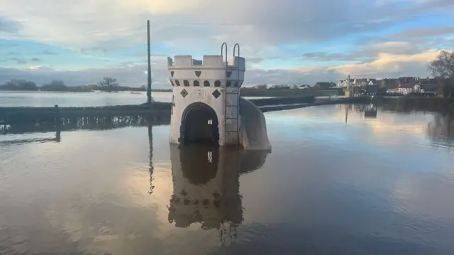 Flooded Rose and Crown pub