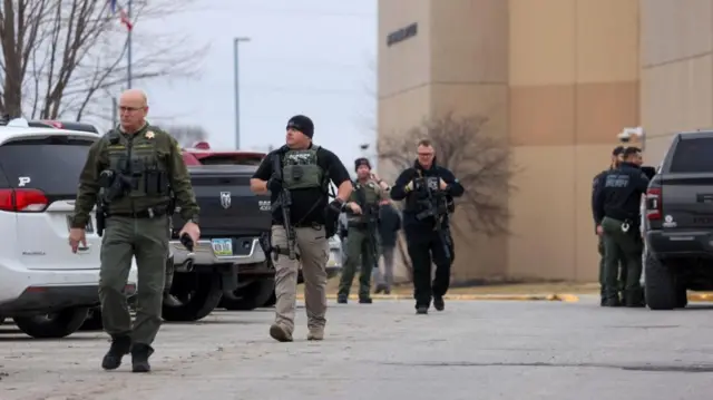 Armed Police outside Perry High School