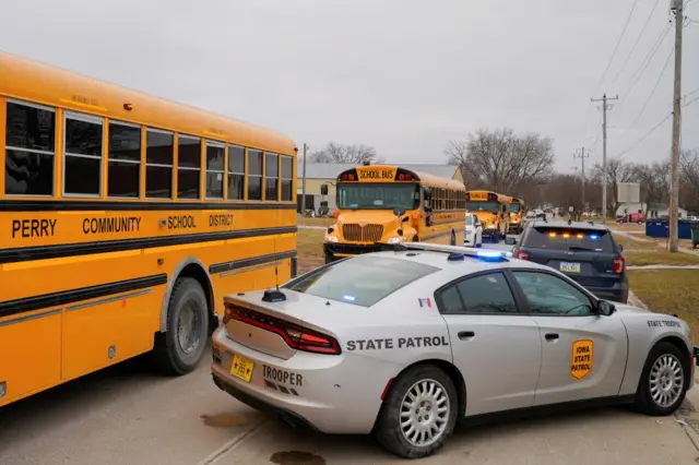 Police car near a school bus