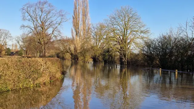 Handout image from Nottinghamshire County Council showing flooding along the River Trent caused by Storm Henk