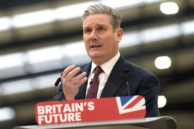 Keir Starmer giving a speech at the four-year anniversary of the 2019 election