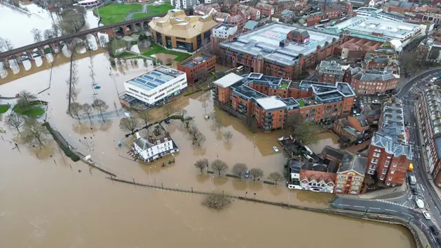 A flooded scene