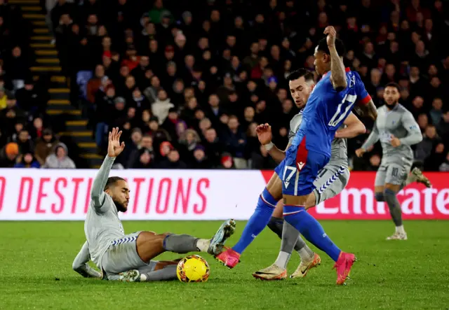 Calvert_Lewin slides in to a challenge on Clyne.
