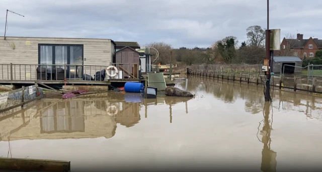 Redhill Marina and Caravan Park flooded