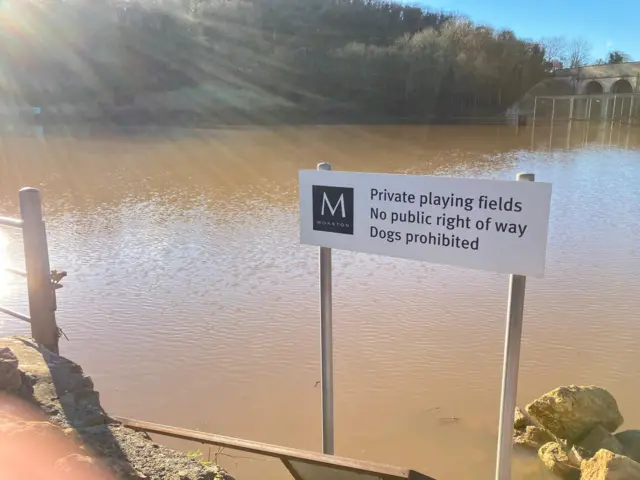 Monkton Combe School playing fields completely flooded