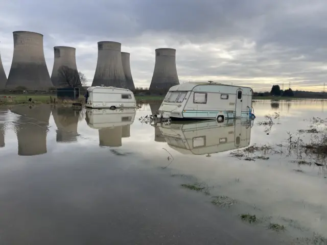 Redhill Marina and Caravan Park flooded