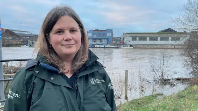 Alex McDonald speaking to the media on the banks of the River Trent in Nottingham