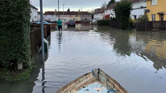 A flooded estate in Loughborough