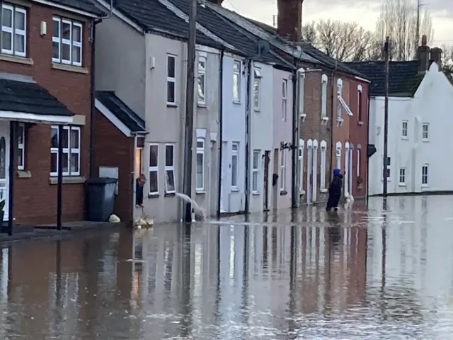 Flooded street in Gloucester