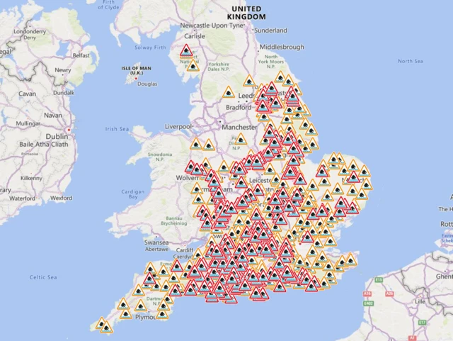 Environment Agency flood warnings and alerts