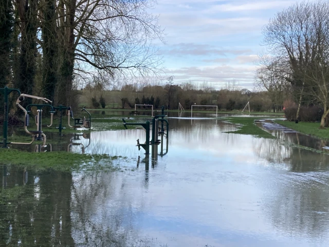 Flooded parkland in Malmesbury