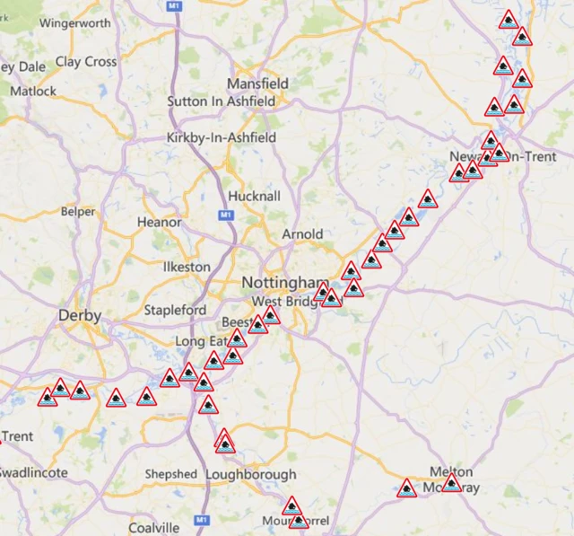 Flood alert map