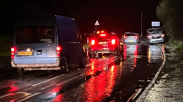 A stranded van in Essex due to the flooding.