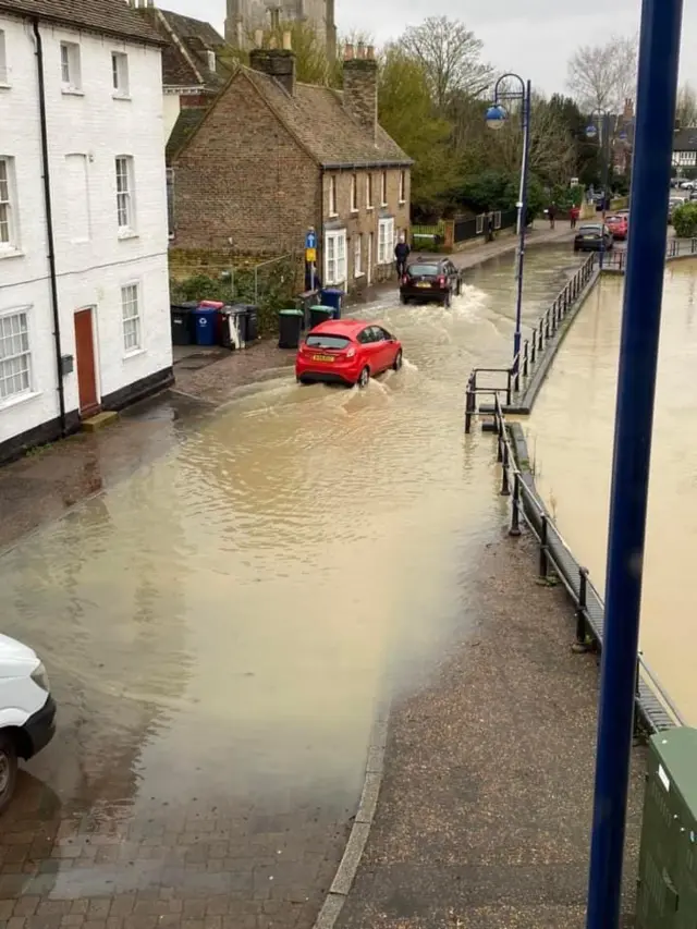 Flooding on Brook Street, St Neots