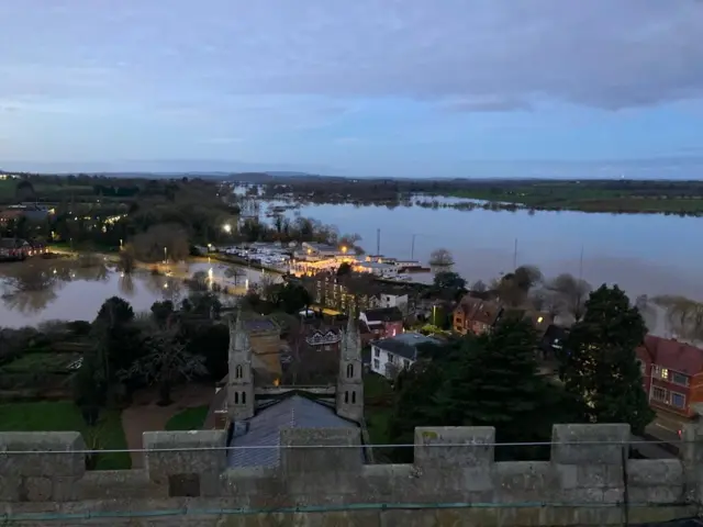 View from top of Tewkesbury Abbey