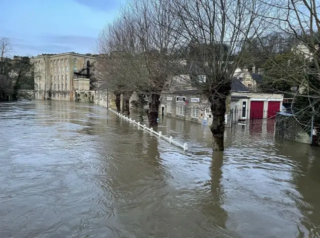 The town of Bradford-on-Avon flooded