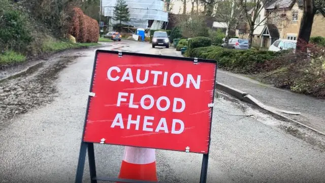 Flood warning sign