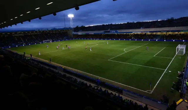 General view inside Preistfield Stadium as play goes on