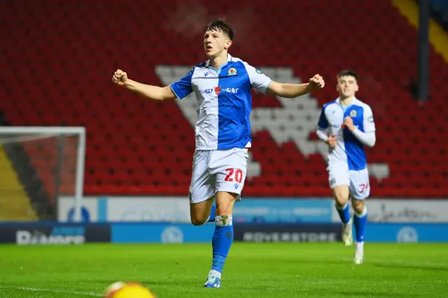 Harry Leonard of Blackburn Rovers celebrates after scoring