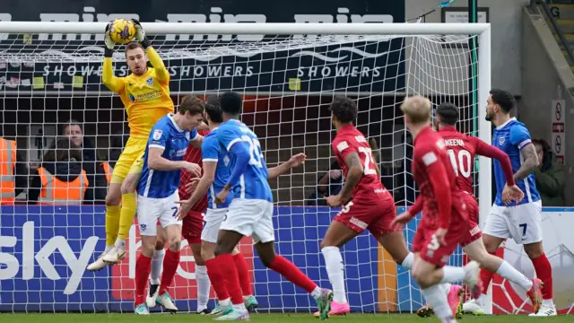 Portsmouth and Cheltenham Town in action