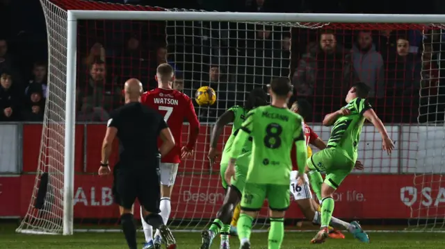 Matthew Stevens scores for Forest Green against Salford