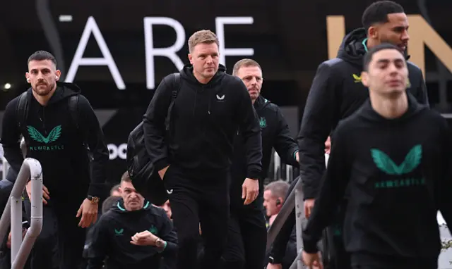 Newcastle head coach Eddie Howe arrives at the ground