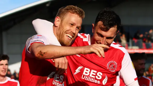 Jayden Stockley celebrates scoring for Fleetwood