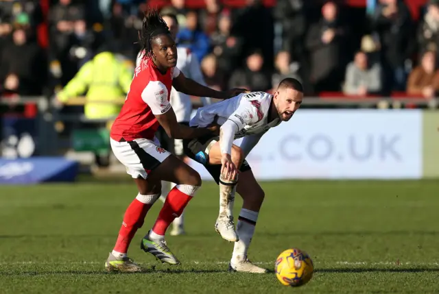 Fleetwood and Derby County in action