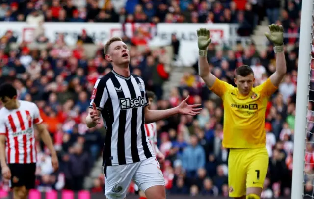 Sean Longstaff looks on after a missed opportunity