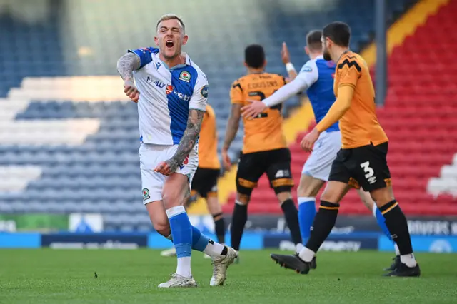 Sammie Szmodics of Blackburn Rovers celebrates scoring