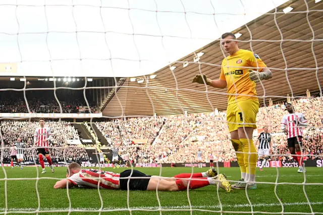 Anthony Patterson and Daniel Ballard of Sunderland react after an own goal