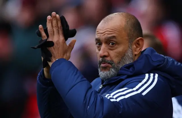 Nottingham Forest manager Nuno Espirito Santo applauds fans