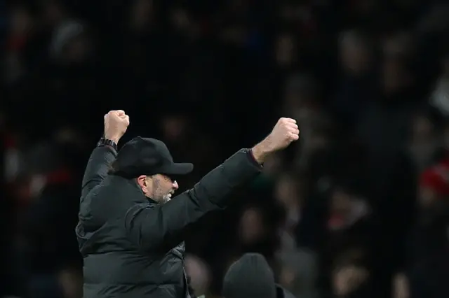 Jurgen Klopp celebrates after they score their second goal