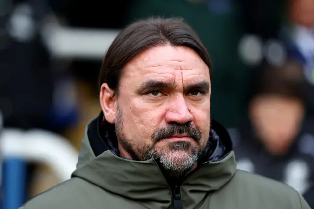 Daniel Farke, Manager of Leeds United, looks on