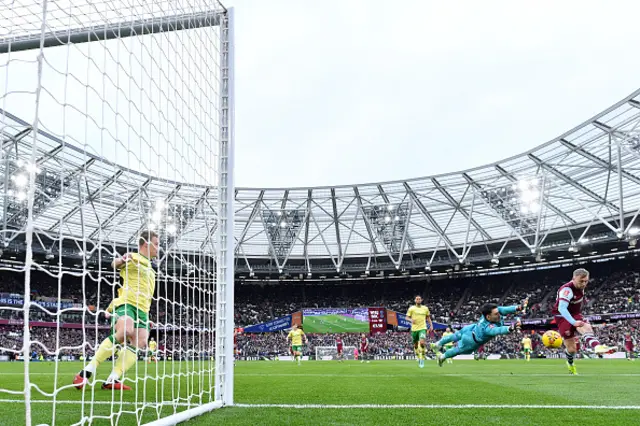 Jarrod Bowen of West Ham United scores