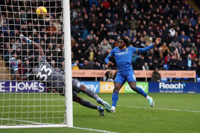 Tunmise Sobowale of Shrewsbury Town shoots on goal