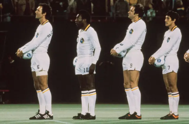 Franz Beckenbauer and Pele for New York Cosmos