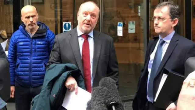 Alan Bates speaks outside London's High Court in March 2019