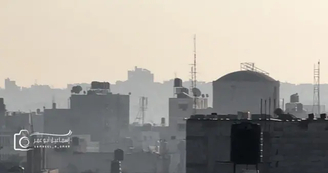 A picture of Khan Younis skyline. In this pictrue Al-Farra Tower is no longer visible in the background