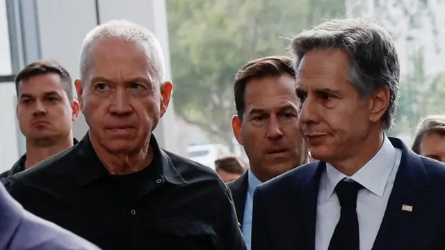 Antony Blinken (right) earlier met Israeli Defense Minister Yoav Gallant