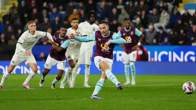 Burnley captain Josh Brownhill converts his penalty against Plymouth