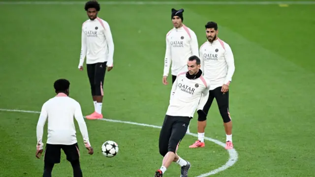 PSG training against Arsenal