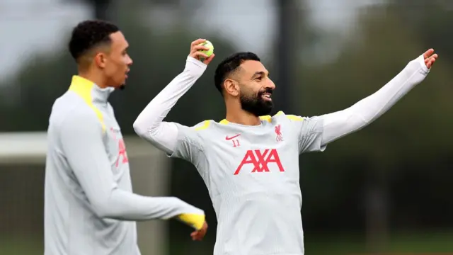 Mohamed Salah and Trent Alexander-Arnold