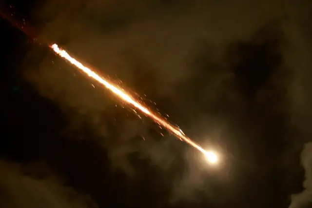 Iranian rockets light up the sky in Tel Aviv