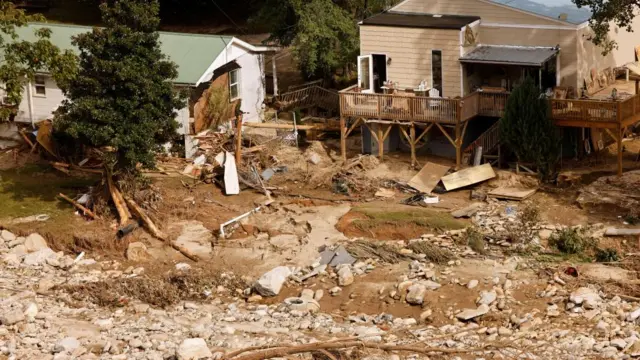 The aftermath of Tropical Storm Helene in Chimney Rock, North Carolina