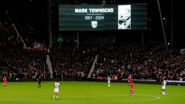 Tributes at the Hawthorns for West Brom fan Mark Townsend who died while attending their game at Sheffield Wednesday